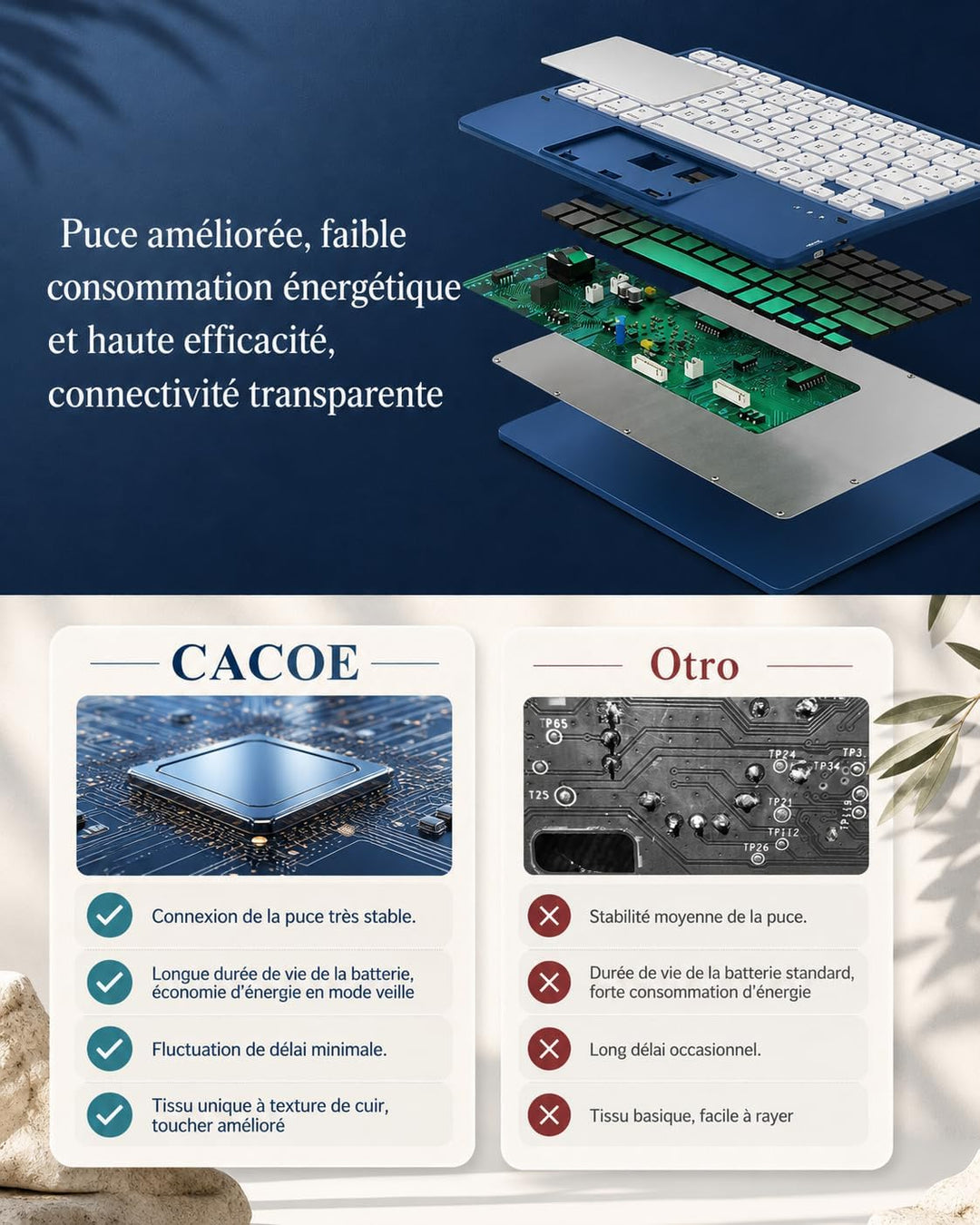 CACOE Hülle Tastatur Kompatibel mit iPad 10 Generation 10.9 Zoll 2022 A2757/A2777 mit Touchpad, 7-Fa