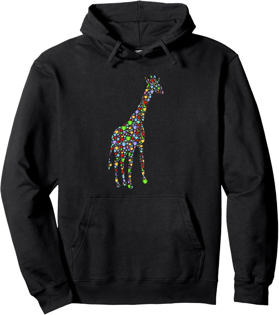 Cute Giraffe Hearts Silhouette Gifts Giraffes Lover Gift Pullover Hoodie