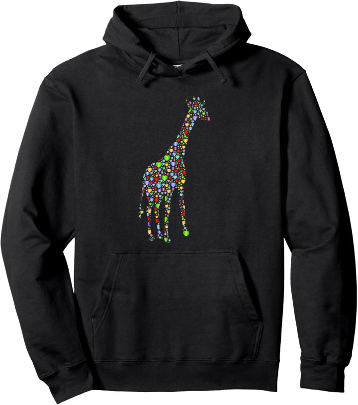 Cute Giraffe Hearts Silhouette Gifts Giraffes Lover Gift Pullover Hoodie