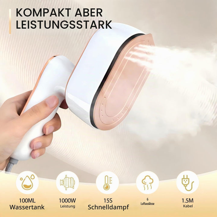 Mini Dampfbügeleisen, Steamer Dampfglätter 2 in 1 für Trocken- und Nassbügeln, Tragbares Reisebügele