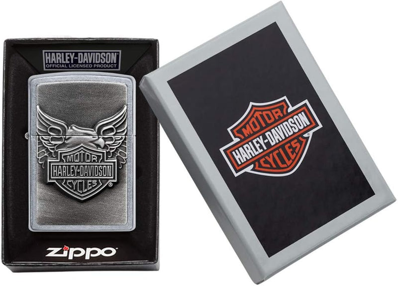 Zippo Harley-Davidson Eagle Wings Pocket Lighter Street Chrome, Street Chrome