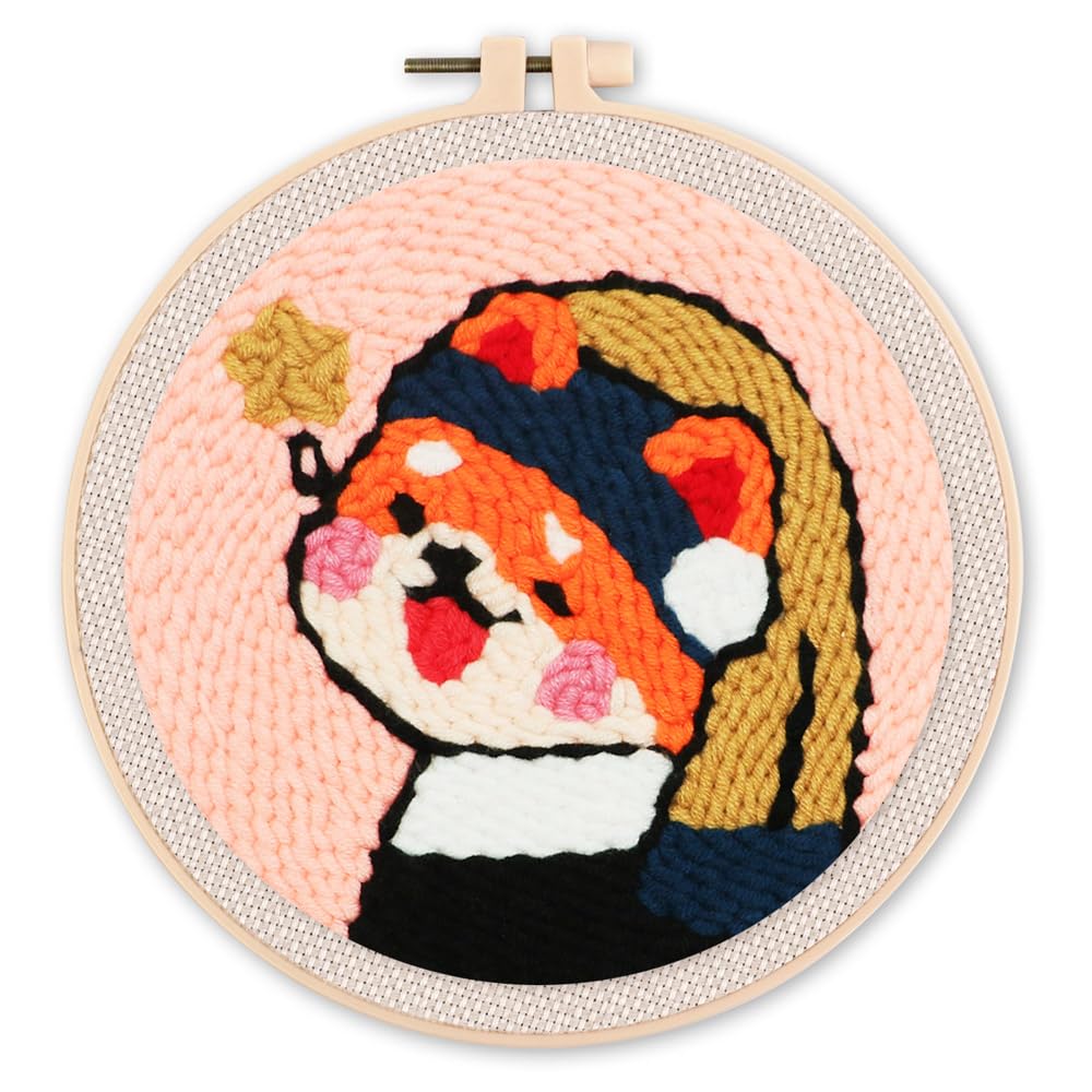 Figured'Art Punch Needle Set für Erwachsene - Stickerei, ideal für Anfänger - Mädchen mit der Perle