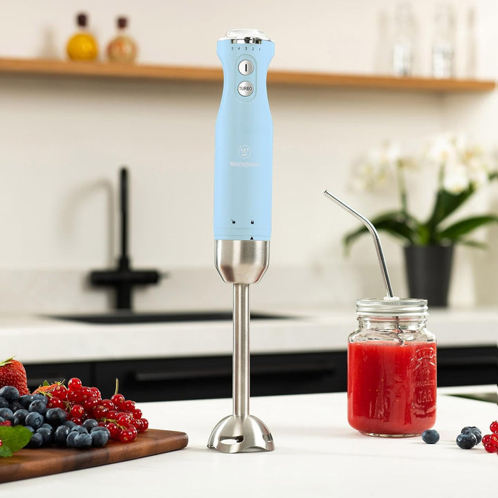 Westinghouse Retro Stabmixer, 4 Geschwindigkeitsstufen, Turbofunktion, 2 Flügelmesser, Edelstahl, Er