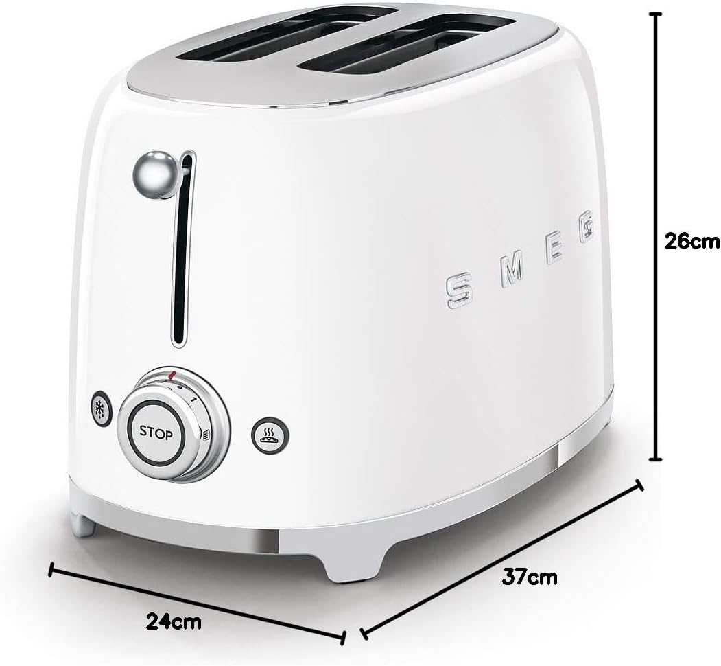 Smeg Toaster TSF01WHEU weiss, Kunststoff, 1 Liter