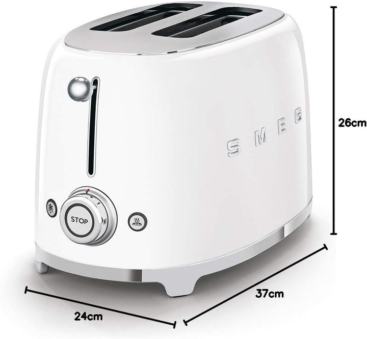 Smeg Toaster TSF01WHEU weiss, Kunststoff, 1 Liter