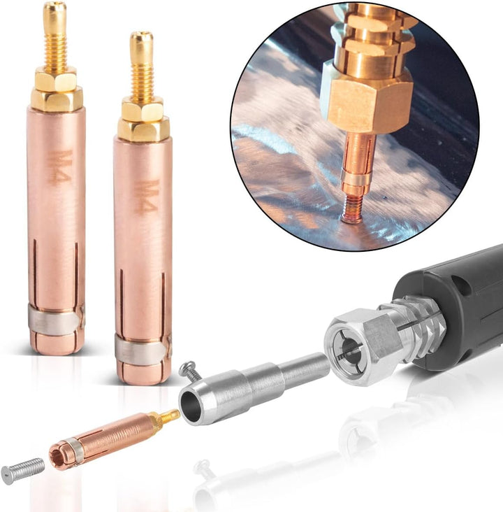 STAHLWERK 2 x Punktschweisselektrode mit M4 Gewinde für Anschweissbolzen, Smart Repair Zubehör für A