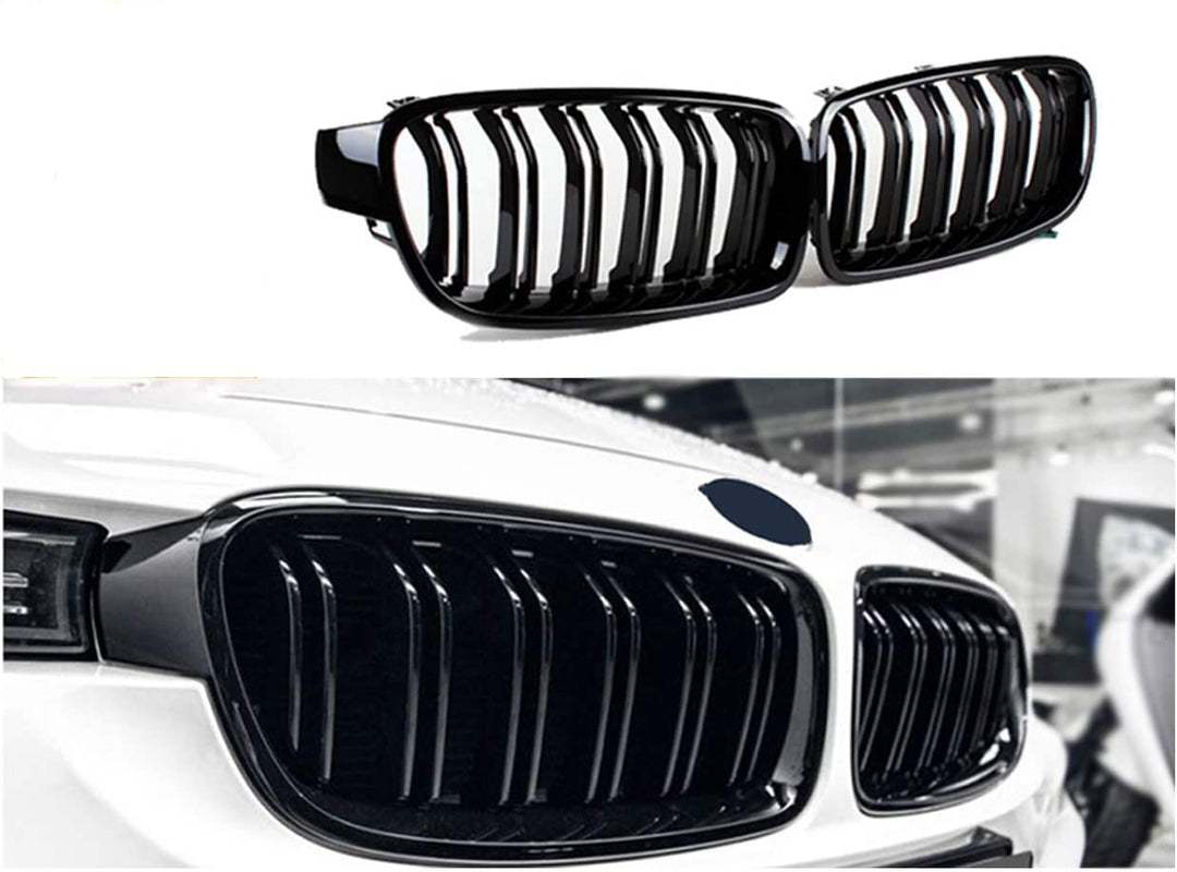 Gangying F30 F31 Nieren Schwarz Kühlergrill Streifen F30 Kühlergrill für BMW 3er f30 Nieren Schwarz