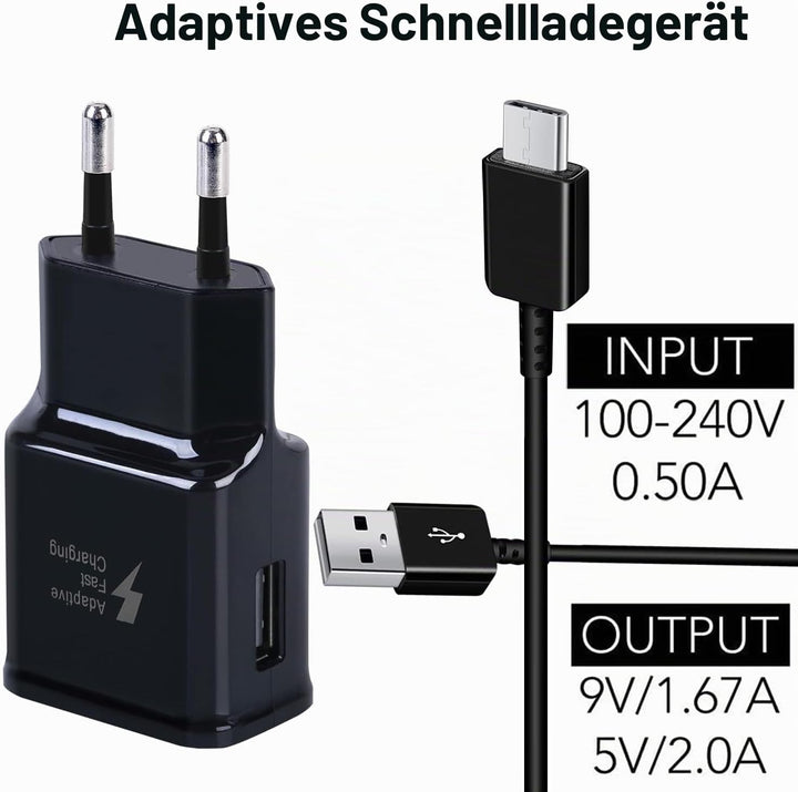 (2er Pack) USB Ladegerät mit 1,5m Ladekabel USB C Für Samsung Galaxy A16 A15 A14 A13 A05s A04s A55 A
