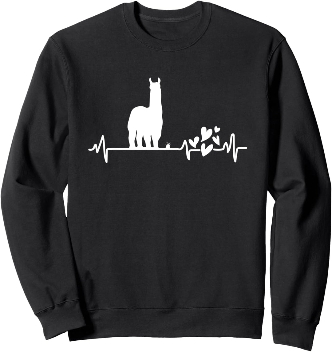 Alpaka Herzschlag Alpaca mit Herzen Lama Sweatshirt
