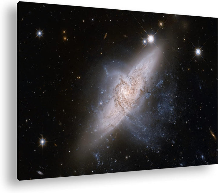 deyoli Dark weite Galaxien mit leuchtenden Sternen im Format: 80x60 als Leinwandbild, Motiv fertig g