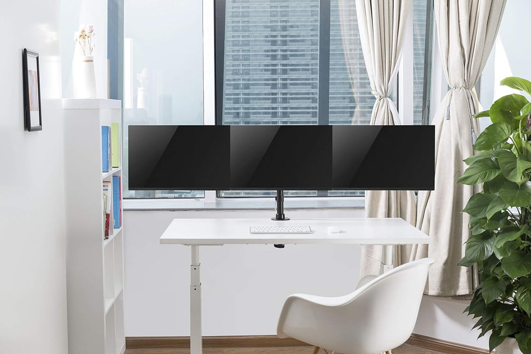 HALTERUNGSPROFI Triple 3 Fach Tischhalterung für LED/LCD Monitore bis 27 Zoll VESA 75x75 100x100 OFF