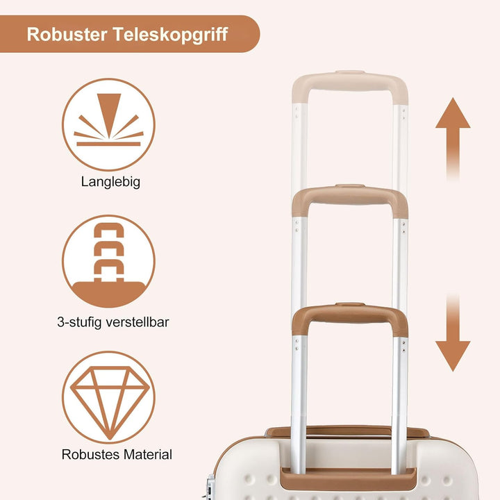 KONO Koffer Reisekoffer Trolley Kofferset 2 Teilig von ABS+PC Hartschalenkoffer mit TSA-Schloss, 4 R
