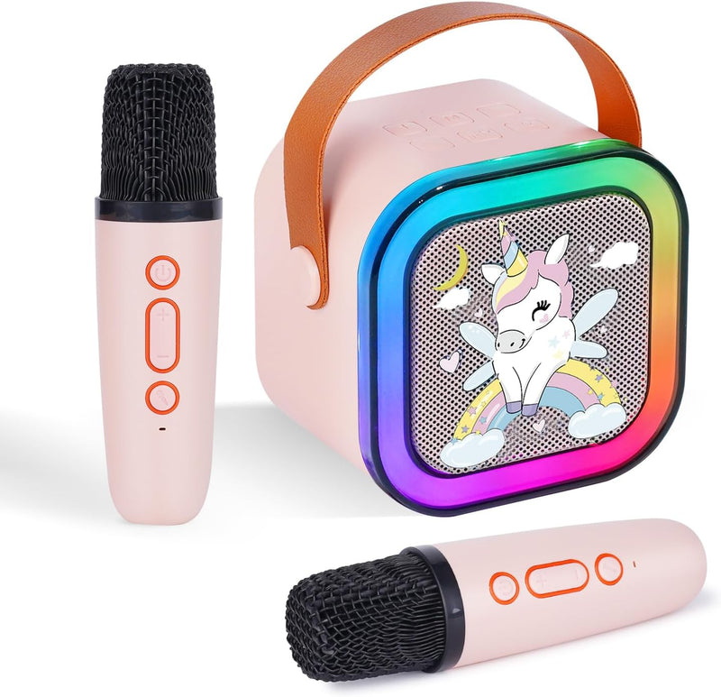 DYNASONIC A29 Karaoke mit Zwei Mikrofonen Bluetooth Karaoke Lautsprecher Kinder Elektronisches Spiel