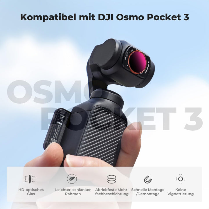 K&F CONCEPT magnetisches ND Filter, kompatibel mit DJI Osmo Pocket 3, Variabler ND Filter ND32-ND512