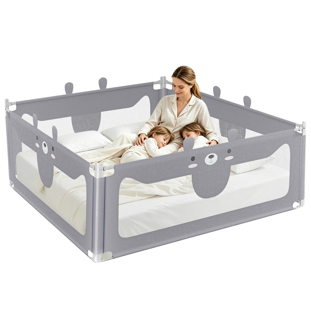 NAIZY Rausfallschutz Bett 180cm Bettgitter Baby Bettschutzgitter mit Höhenverstellbar Kinderbettgitt
