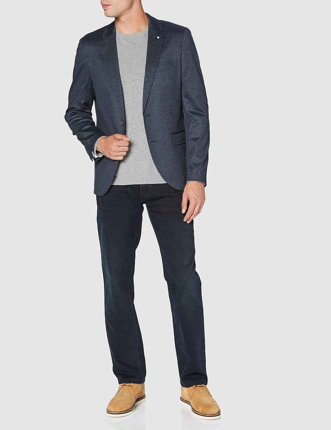 camel active Herren Relaxed Fit 5-Pocket Jeans mit leichten Used-Effekten 34W / 32L Dunkelblau, 34W