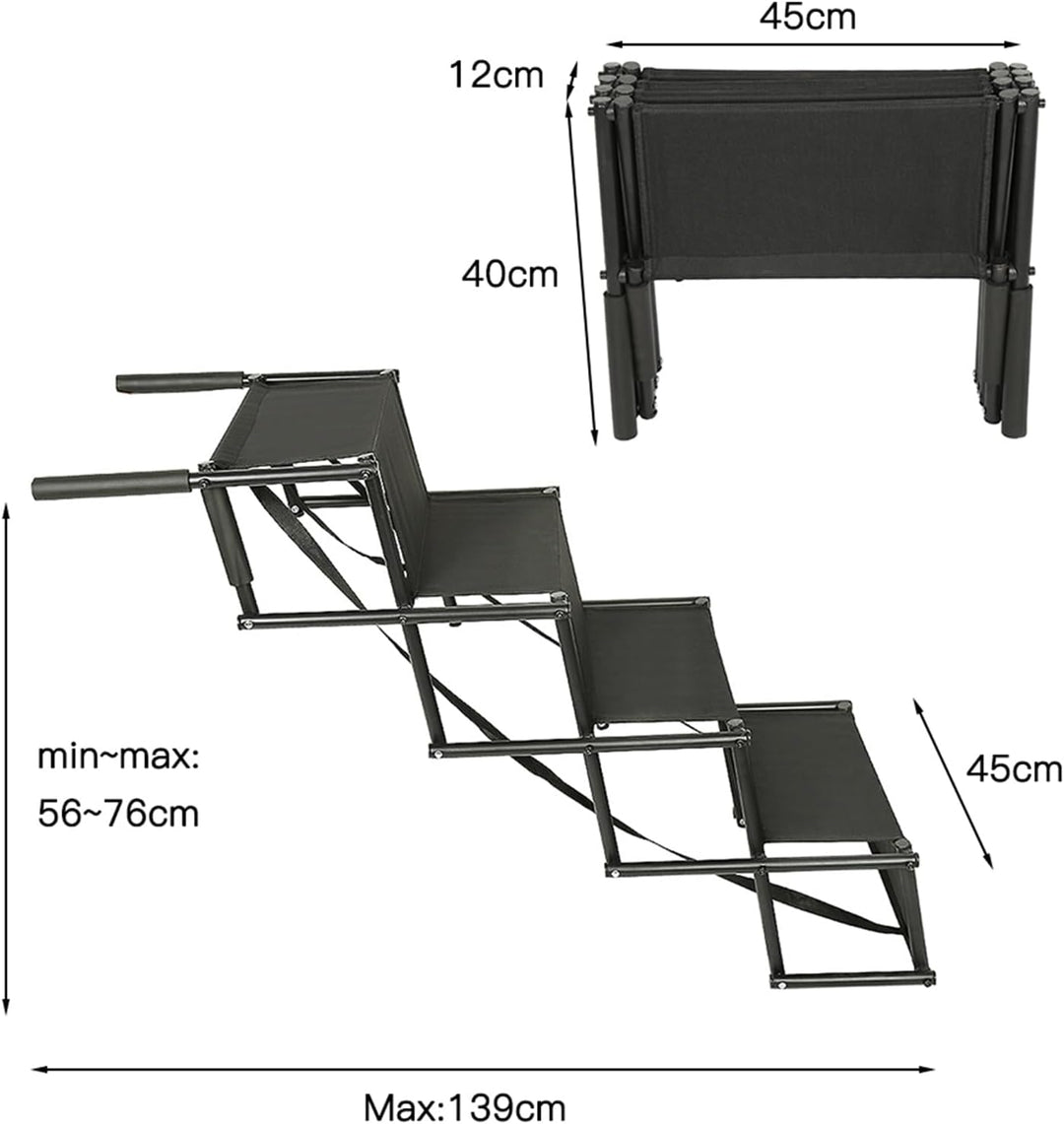 Homewell Hunderampe Auto Klappbar - Bis 70 kg Belastbar - Leicht zu Lagern - Treppe für Hunde mit Ve
