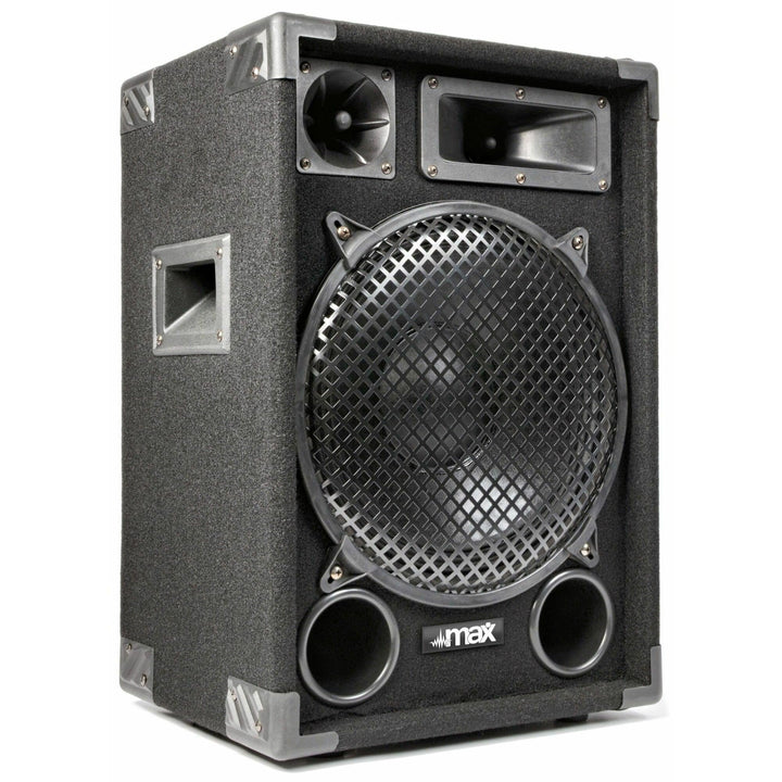 MAX MAX12 - Passive PA Lautsprecher, 700 Watt mit 12 Zoll Tieftöner, Partybox mit Griffe, Passive DJ