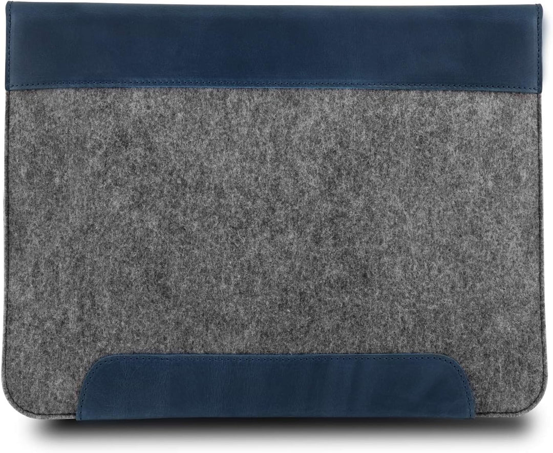 MegaGear MacBook-Tasche aus echtem Leder und Fleece, Laptop-Hülle für MacBook Pro und MacBook Air Hü