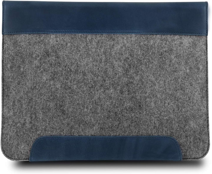 MegaGear MacBook-Tasche aus echtem Leder und Fleece, Laptop-Hülle für MacBook Pro und MacBook Air Hü