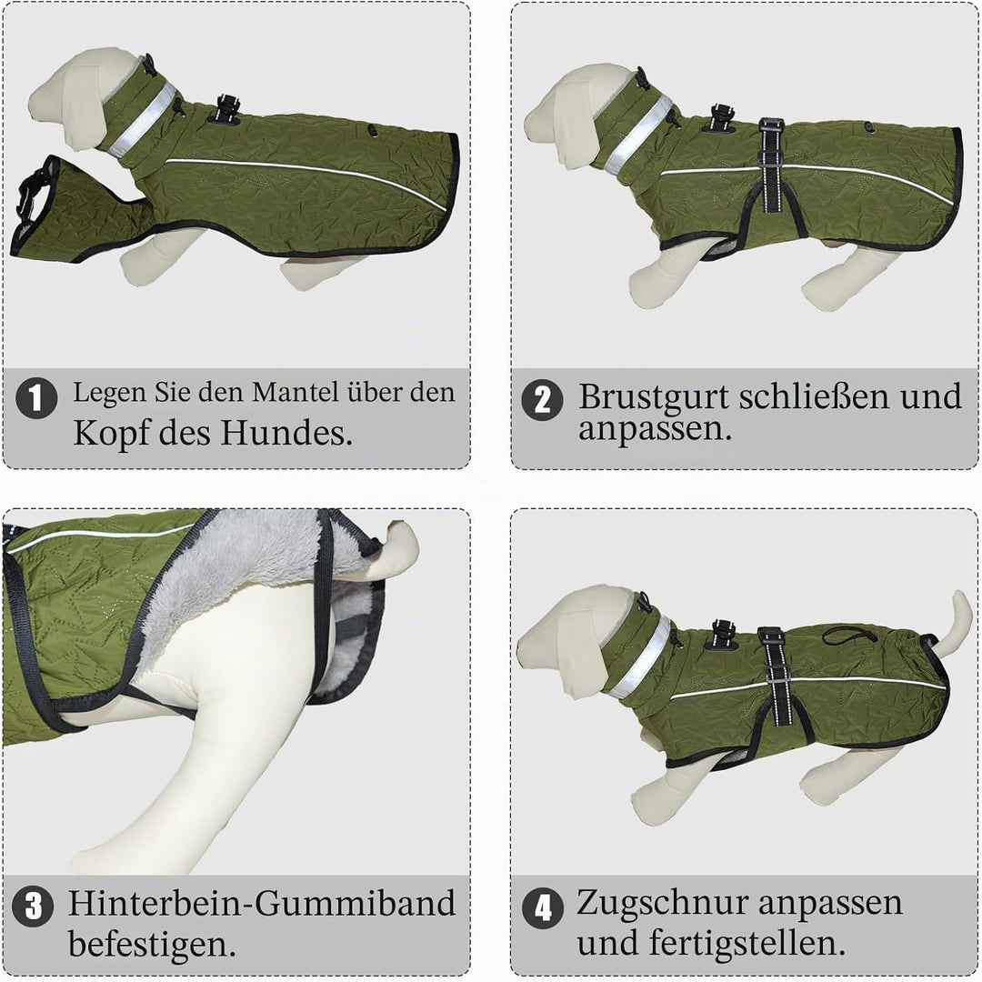 Hundejacke Winter Mantel Hund Wasserdicht Regen Hundemantel Warm Reflektierend Wintermantel Hund Fle