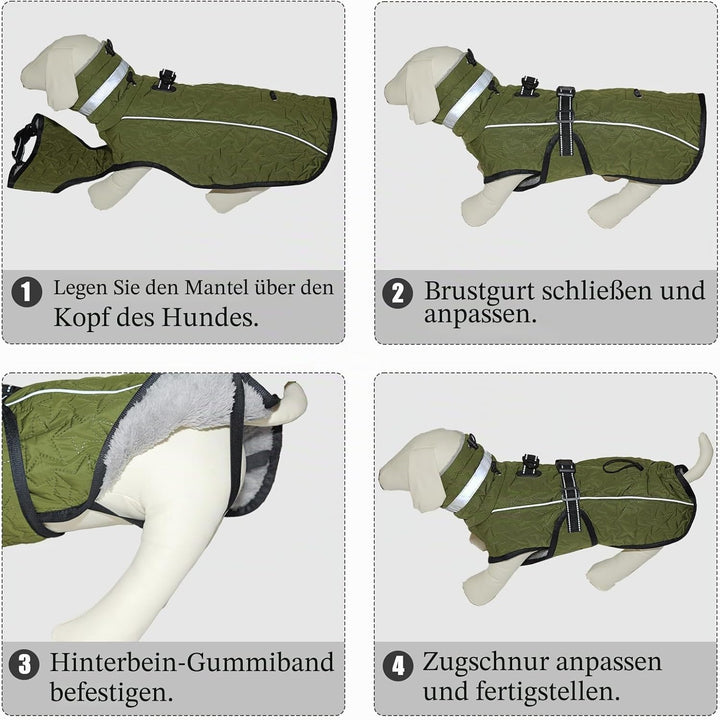 Hundejacke Winter Mantel Hund Wasserdicht Regen Hundemantel Warm Reflektierend Wintermantel Hund Fle