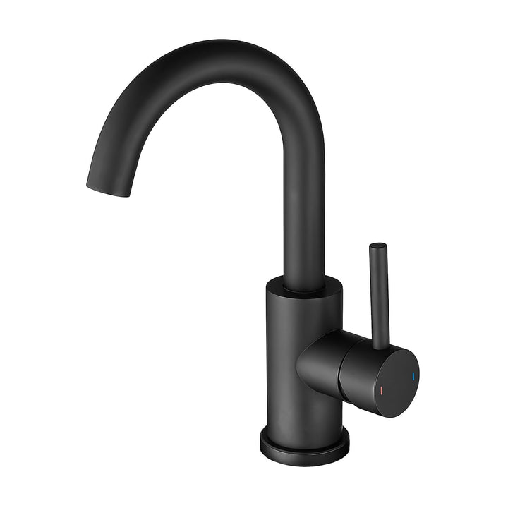 Wasserhahn Bad,Badarmatur/Küche Klein,360°drehbar,Einhebelmischer,Edelstahl Waschbeckenarmatur Schwa