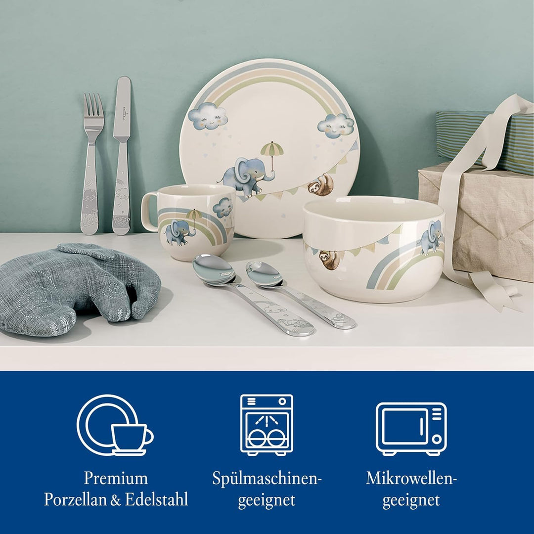 Villeroy & Boch – Boho Kids "Walk like an elephant" Kindergeschirr-Set 7 teilig, Spülmaschinenfest,