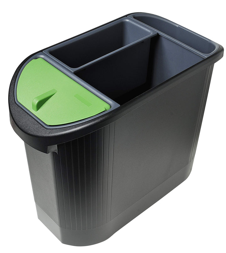 Exacompta 42614D Topline Öko-Classic Papierkorb mit Griffe 26 Liter Fassungsvermögen inlusive Einsät