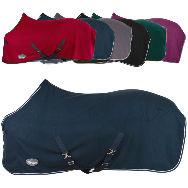 Marengos - Abschwitzdecke Economic mit abnehmbarem Kreuzgurt fürs Pferd ist atmungsaktiv Fleecedecke