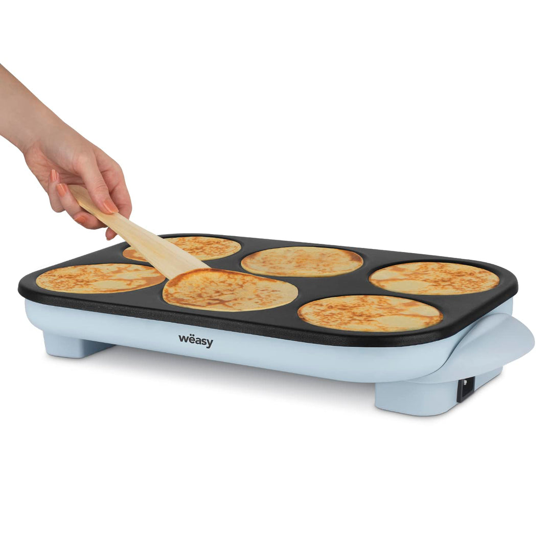Party GOO60 Wëasy Crepesgerät, Mini Crepes und Pancakes, Antihaftbeschichtung, Temperatur bis 240 °C