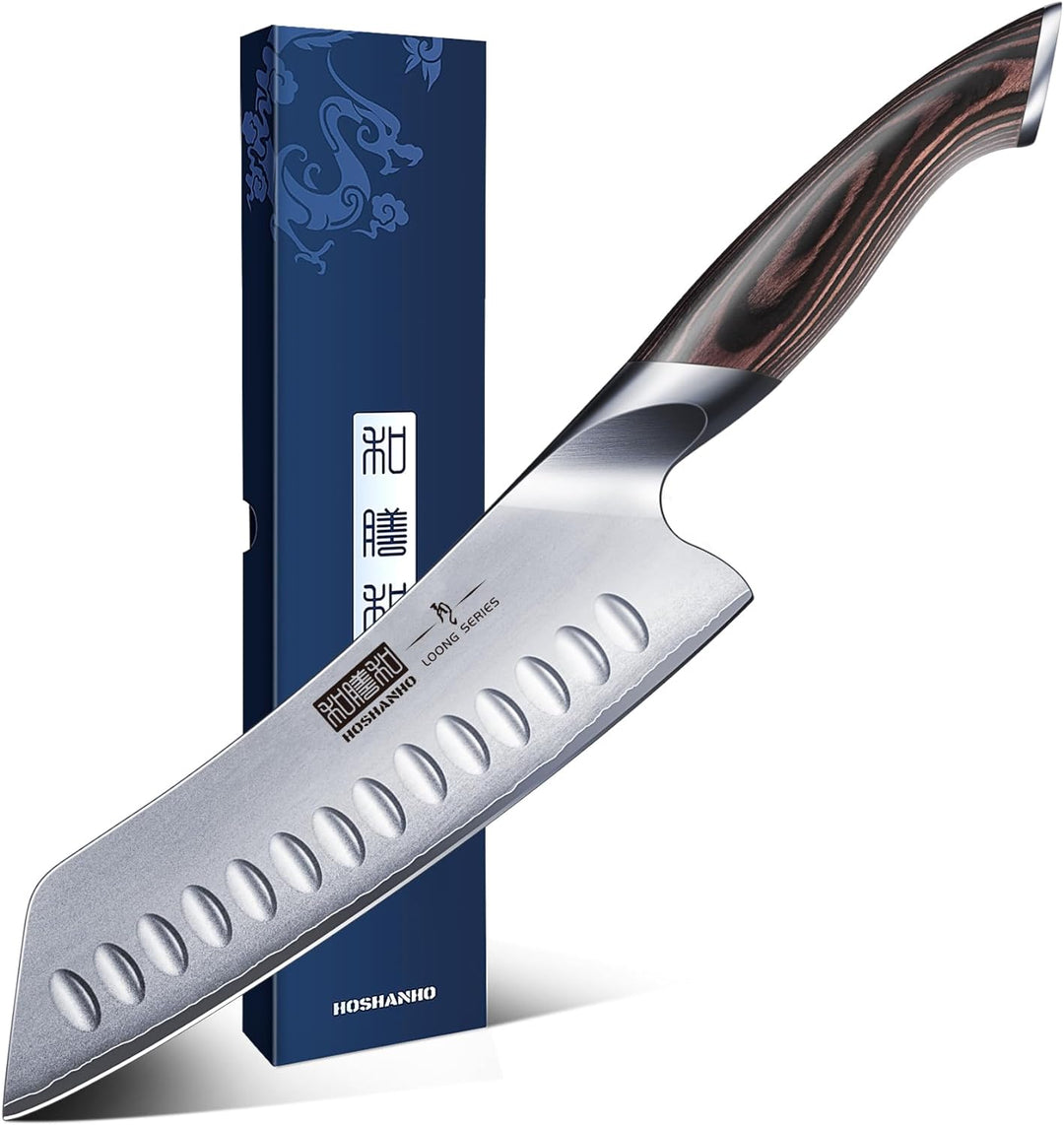 HOSHANHO Santoku Messer, Japanische Küchenmesser Kochmesser Profi Messer, AUS-10 Scharfe Messerkling