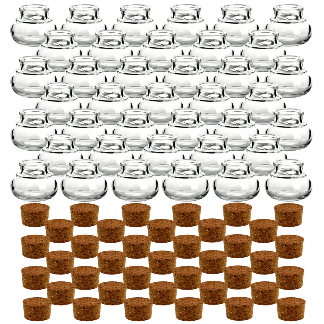 gouveo 42er Set Gewürzgläser 40 ml mit Korken - Mini Korkengläser mit Korkverschluss - Kleine Vorrat