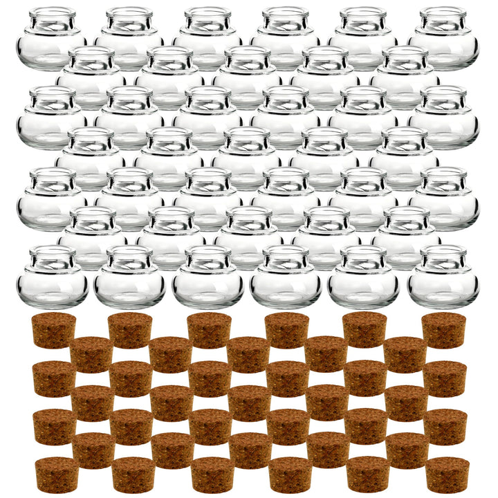gouveo 42er Set Gewürzgläser 40 ml mit Korken - Mini Korkengläser mit Korkverschluss - Kleine Vorrat