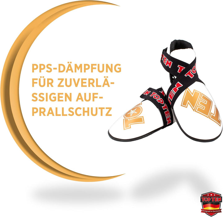 TOP TEN Fussschutz „Superlight“ für den Wettkampf Weiss M-L, Weiss M-L