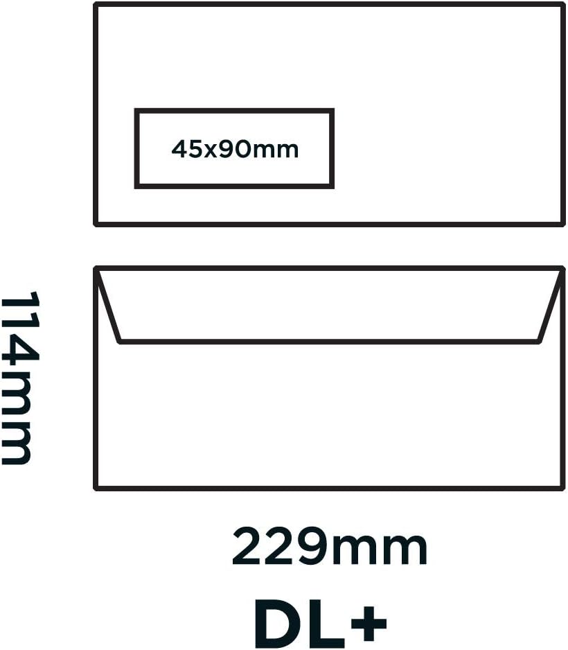 Blake Premium Office 33216 Briefumschläge Haftklebung Mit Fenster Ultra Weiss DL+ 114 x 229 mm - 120