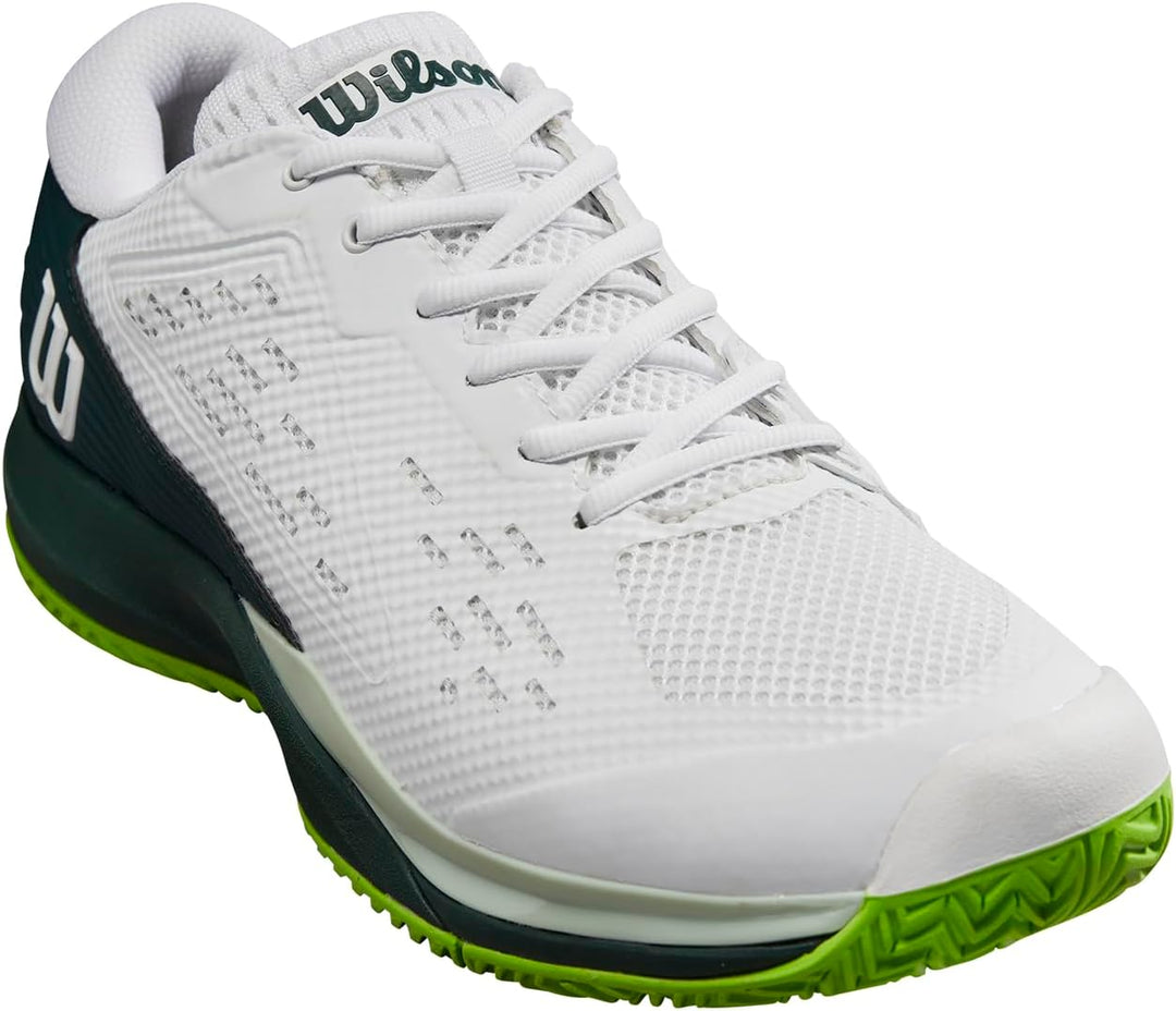 Wilson Herren Herren Rush Pro 4.0 BladeSneaker 43 1/3 EU White Ponderosa Pine Jasmine Green, 43 1/3