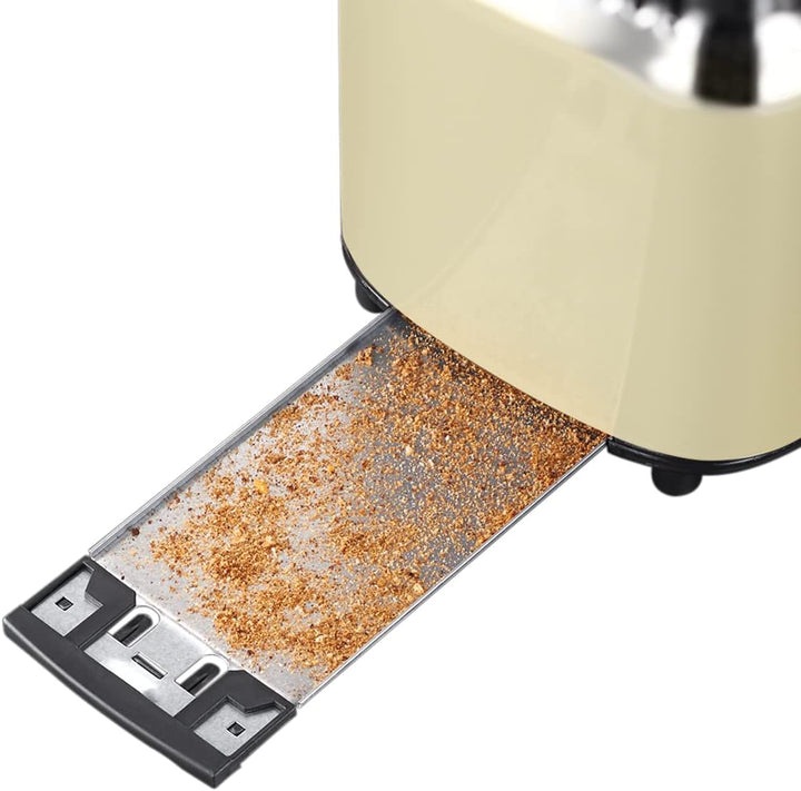 Russell Hobbs Toaster [für 2 Scheiben] Retro Edelstahl Creme (Countdown-Anzeige im Retrodesign, inkl