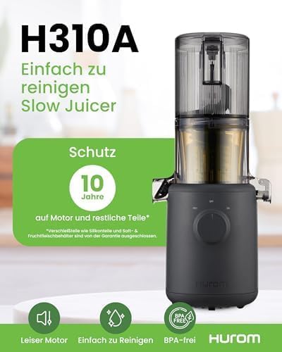 Hurom H310A Hurom Entsafter für Obst/Gemüse, elektrisch, Kaltpresser, Eismaschine - leiser Motor - s