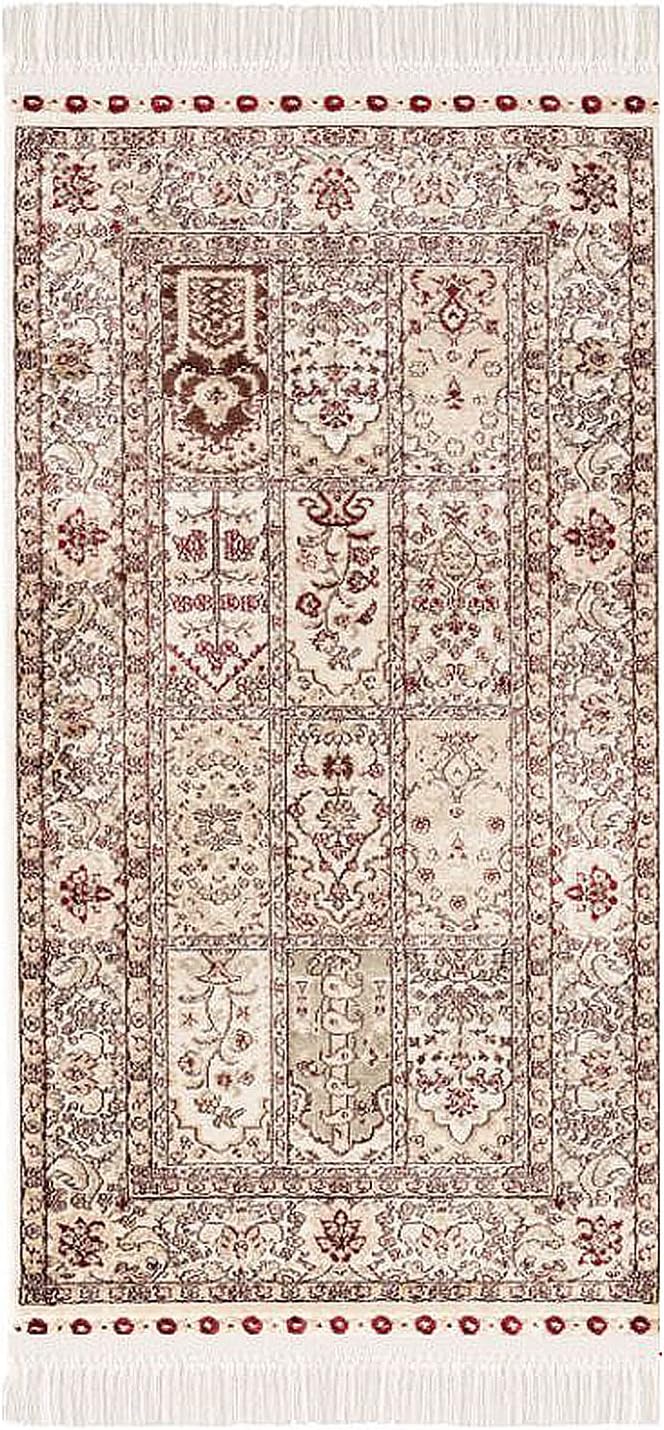 payé Teppich Gebetsteppich - Läufer - Kurzflor - Seccade Namaz - 70x125cm - Beige Bordeaux - Ornamen