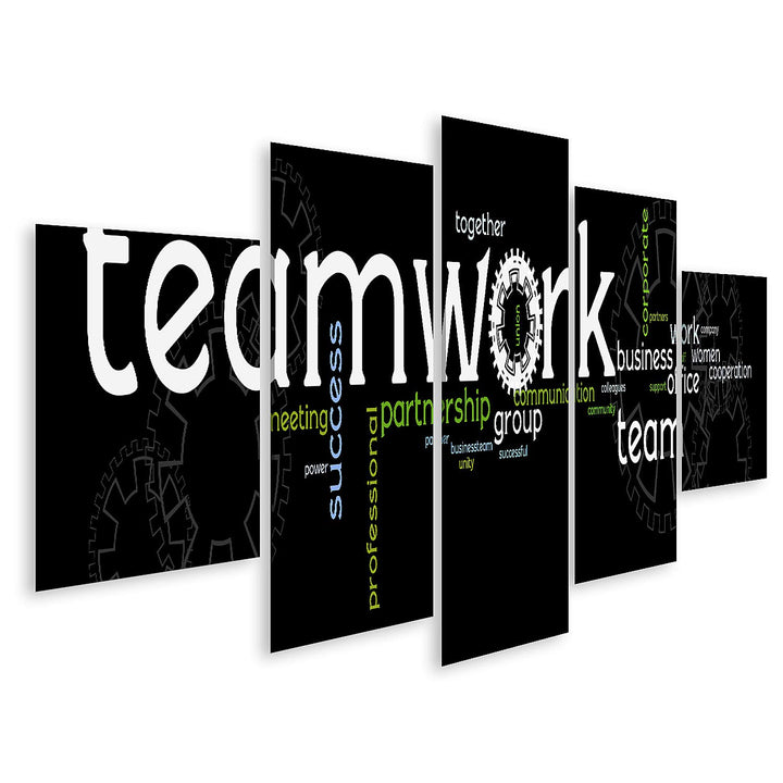 islandburner Bild auf Leinwand Business Teamwork Banner Bilder Wandbilder Poster Leinwand 170x80cm -
