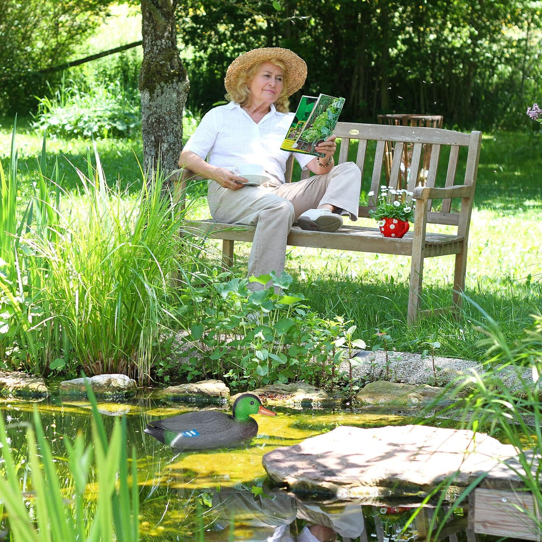Relaxdays 10 x Teichente im Set, schwimmender Erpel, Lockente aus Kunststoff, wetterfest, Dekofigur