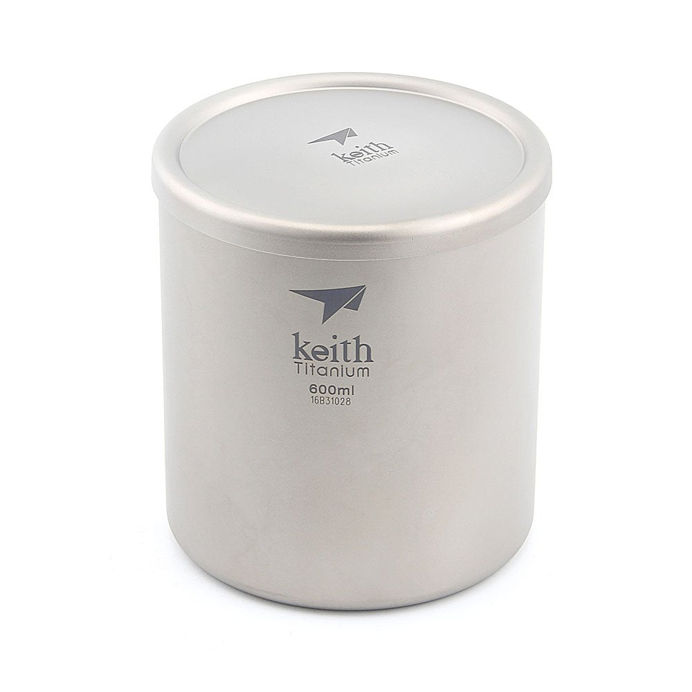 Keith 220 ml / 600 ml Titan Becher Saugnapf Doppelwandig Ultraleicht Titan Becher Tassen Leichte Tra