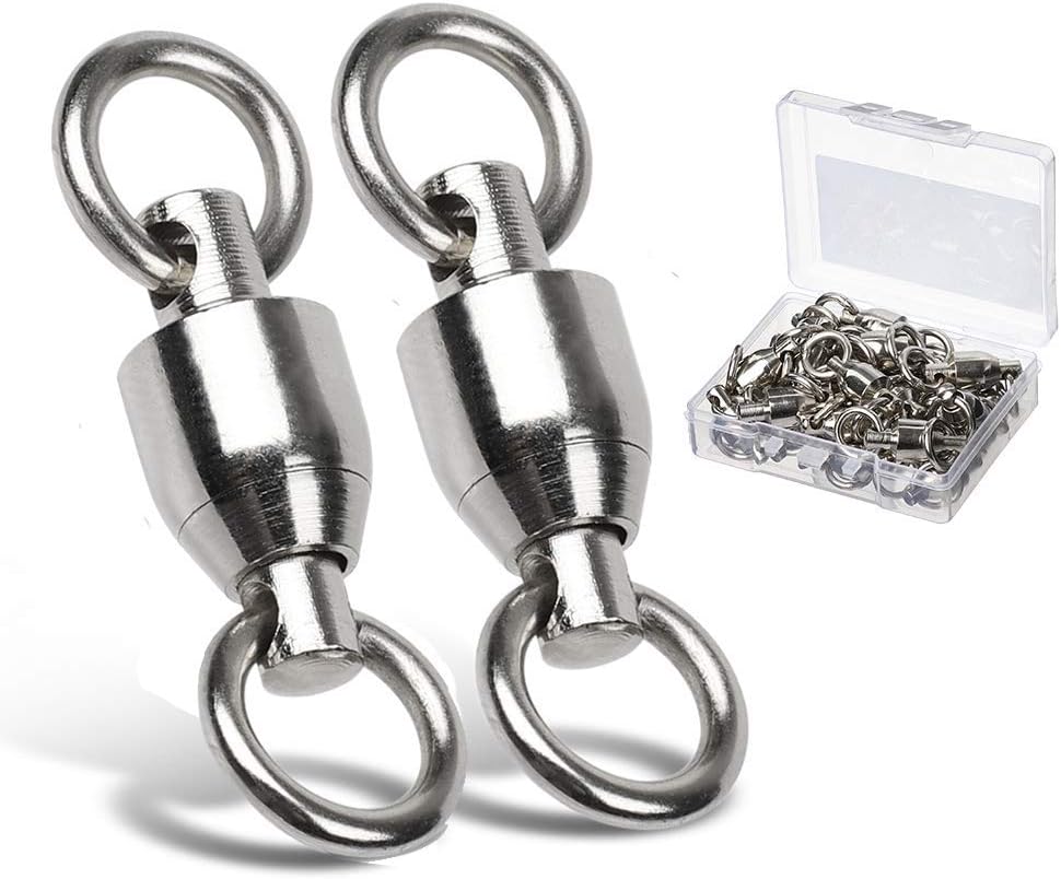 9Tong Ball Bearing Wirbel Geschweisst Ringe, Wallerwirbel Meereswirbel Salzwasserfest Spaltring Ange