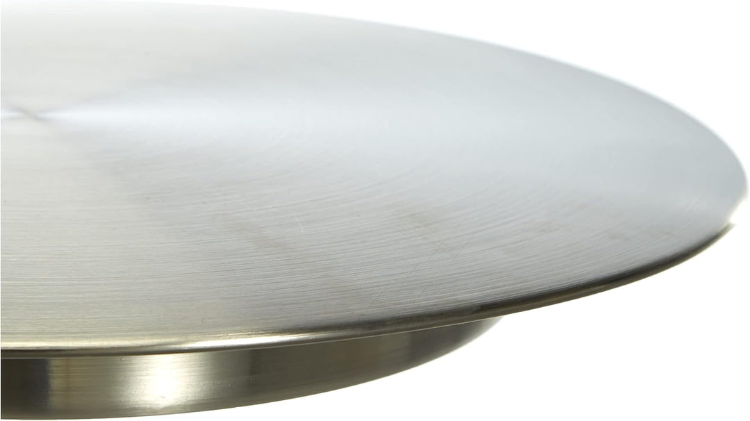 thermohauser Tortenplatte (Stahl rostfrei), rund, Durchmesser 31,5x3,0 cm, mit stabilem Ringfuss, Si