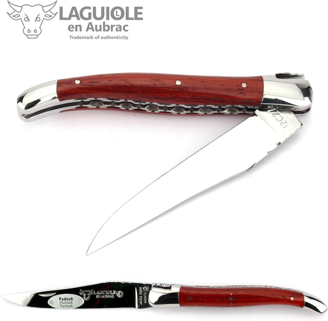 Laguiole en Aubrac Taschenmesser L0712PKIFI 12 cm Doppelplatine, Griffschalen Padouk, Klinge 10 cm g