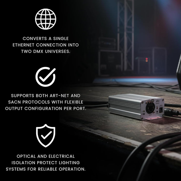 Chauvet DMX-AN2 Art-Net/sACN Knoten ARTNET Konverter zu DMX Adapter Ethernet zu DMX Modern, Modern