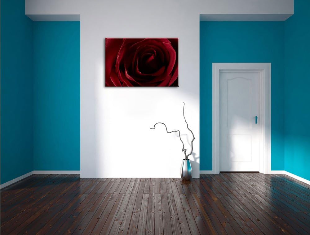 Pixxprint Rote Rose, Format: 100x70 auf Leinwand, XXL riesige Bilder fertig gerahmt mit Keilrahmen,