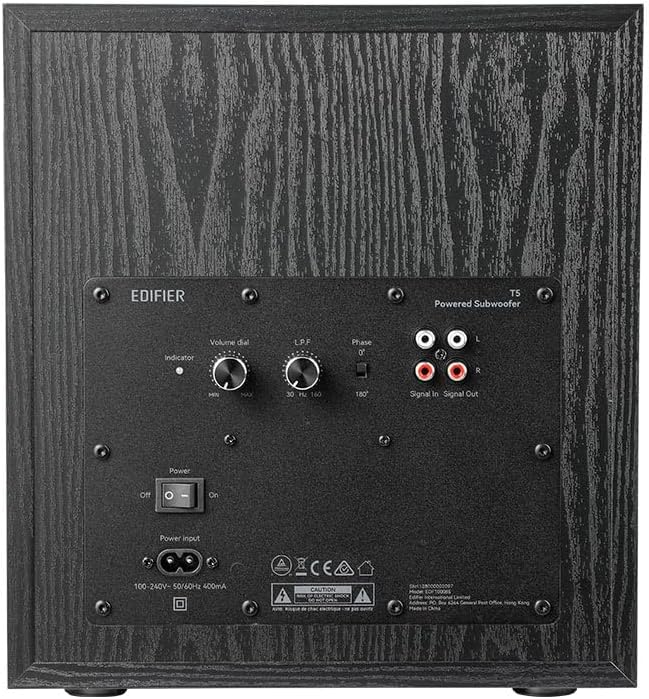 EDIFIER T5 Aktiv-Subwoofer mit Low-Pass Filter und 20,3cm (8") Basstreiber (70 Watt)