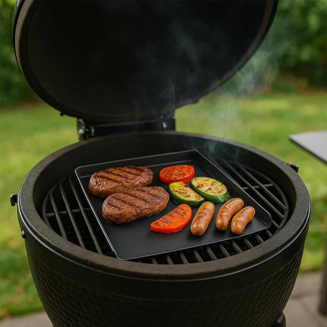 BBQ-Toro Stahl Keramik Grillplatte 30 x 40 cm | Keramikbeschichtete Grillplatte | Rechteckig, Univer